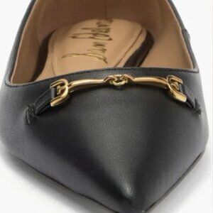 Sam Edelman Nori Flats Women's 7.5 Black Leather Slip On Pointed Toe NEW